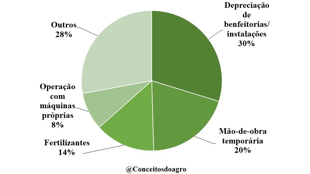 Custo de produção por hectare da cana-de-açúcar em Pernambuco no ano de 2021