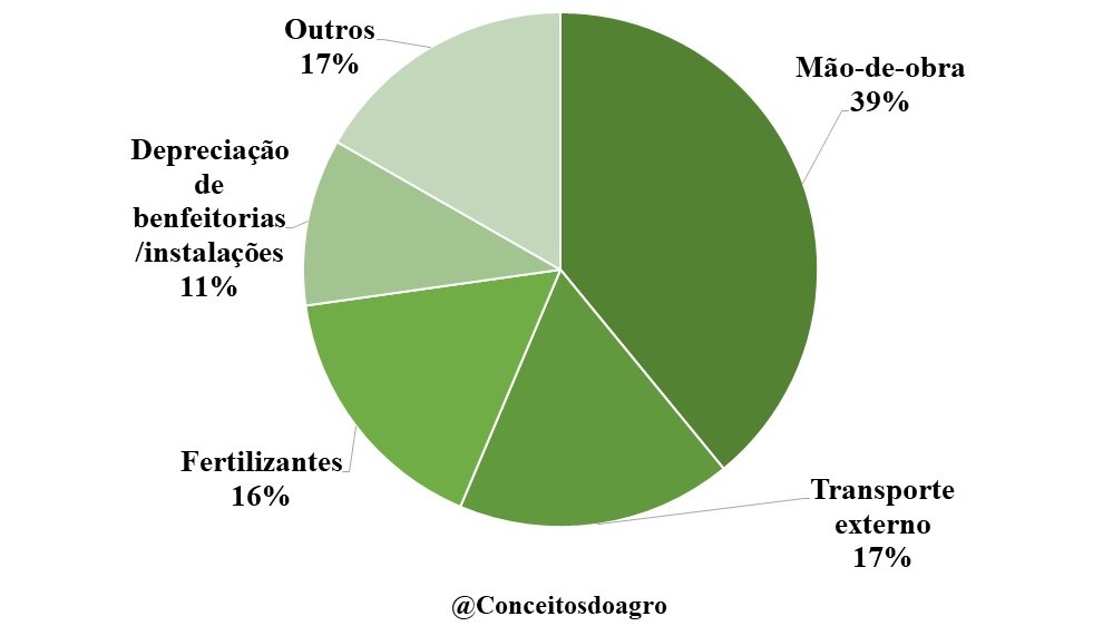 Custo de produção da cana-de-açúcar em Minas Gerais na safra de 2022/23.