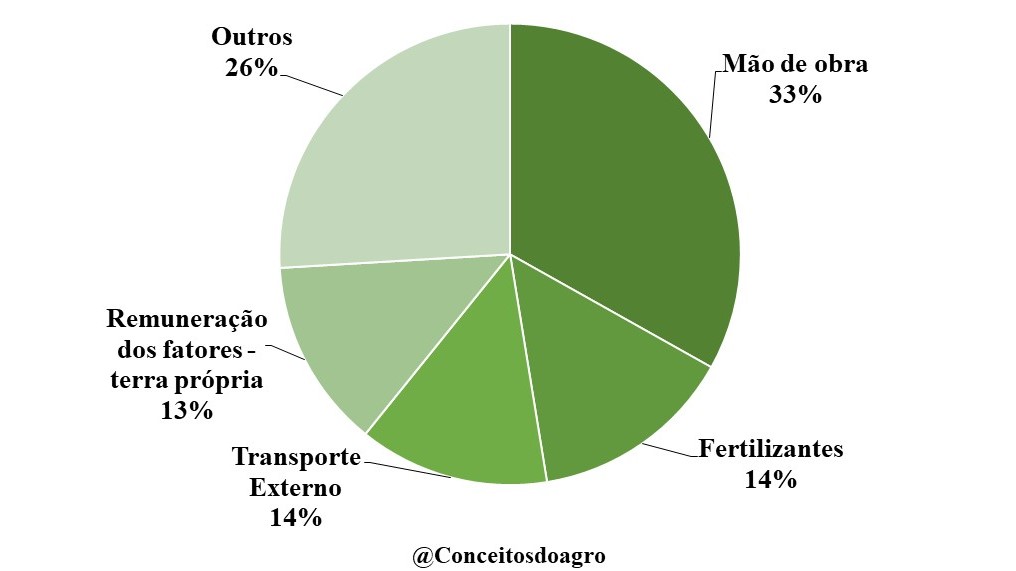 Custo agrícola da erva mate no Rio Grande do Sul para o ano de 2022.